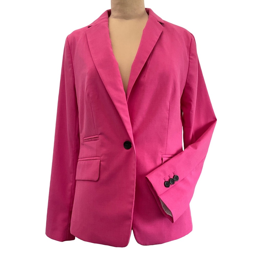 Banana Republic Pink Office Blazer Jacket Lined Shoulder Pad Career Work Size 4
